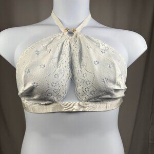 SavageX Fenty Curvy Broderie Lace Halter Bralette Sz 3X Angel White Festival Top
